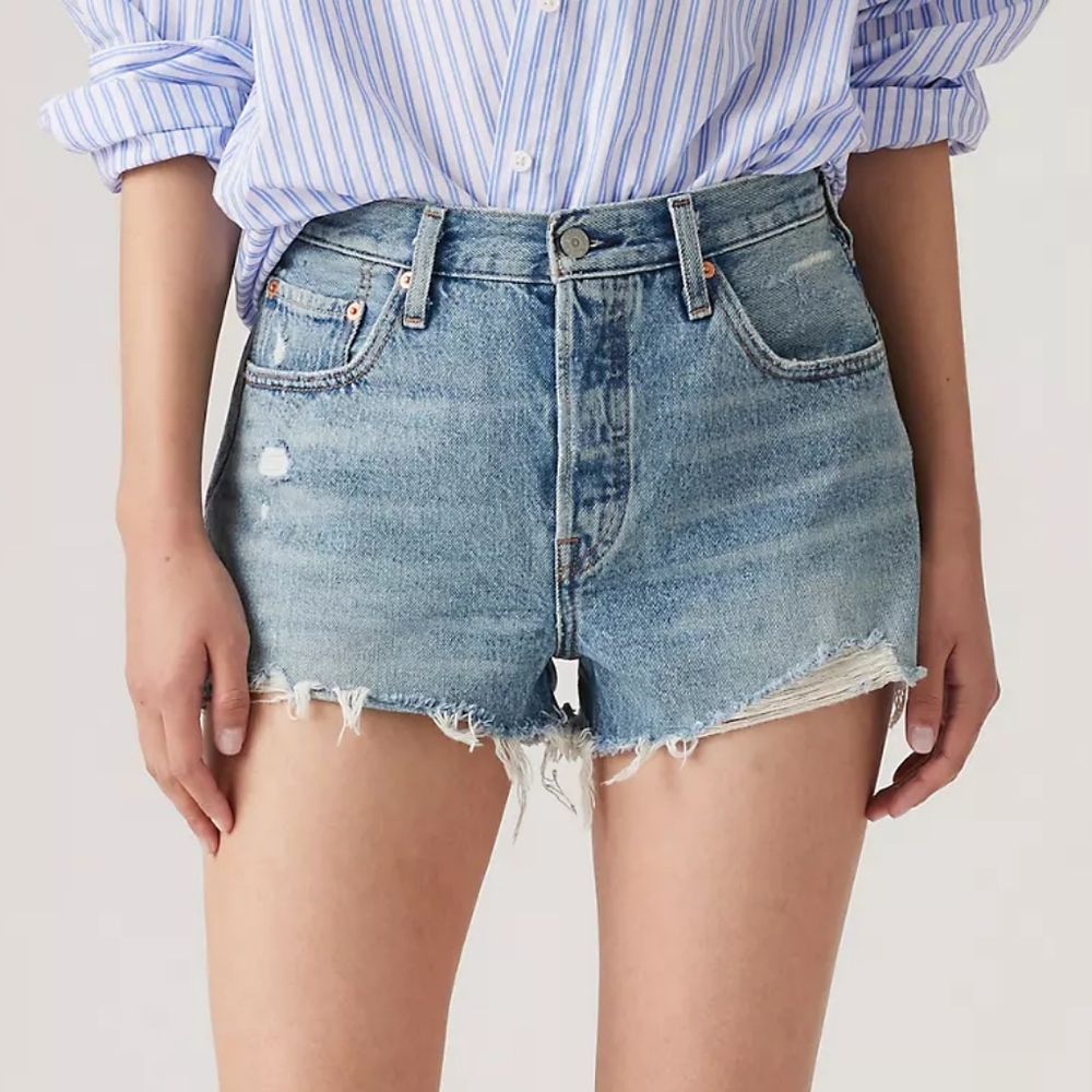 NWT Levi's 501 Women's Blue 100% Cottom High Rise Denim Shorts